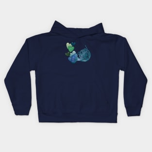 Blue French Horn Love Kids Hoodie